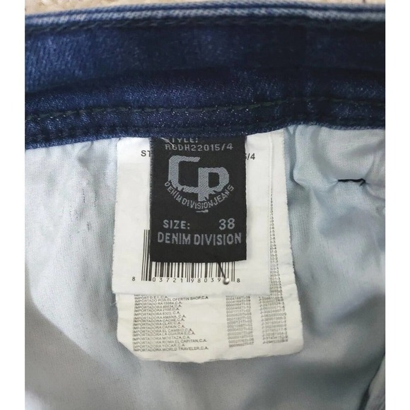 Chili Pepper CP~ Men's Size 38~ Dark Denim Slim Fit Jean's Distressed. - Picture 3 of 13